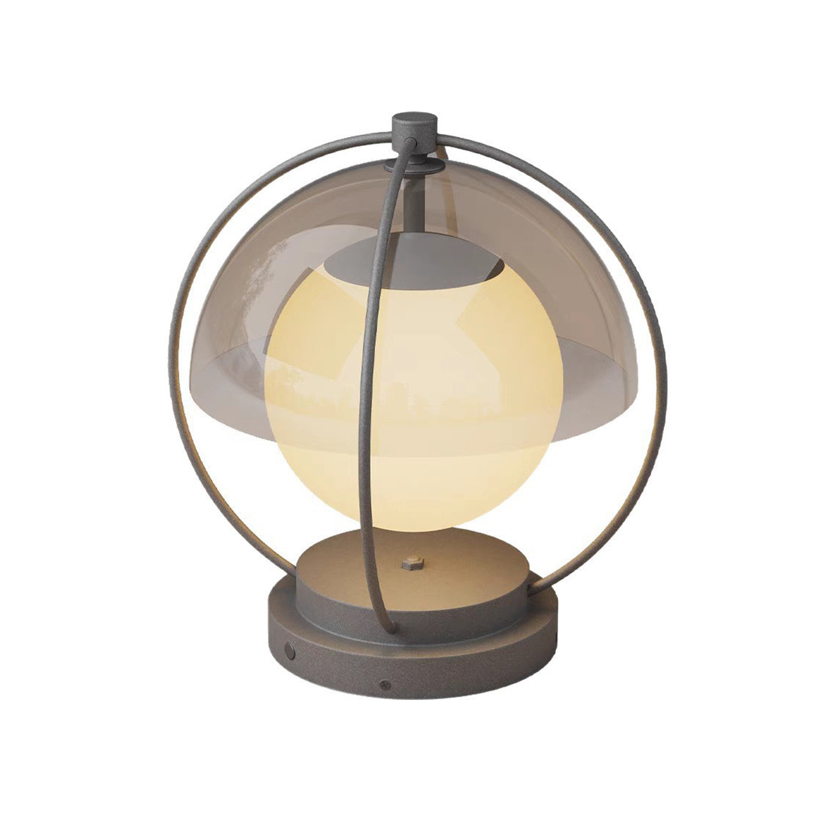 Front view of led pillar lights outdoor with frosted globe and clean modern exterior styling