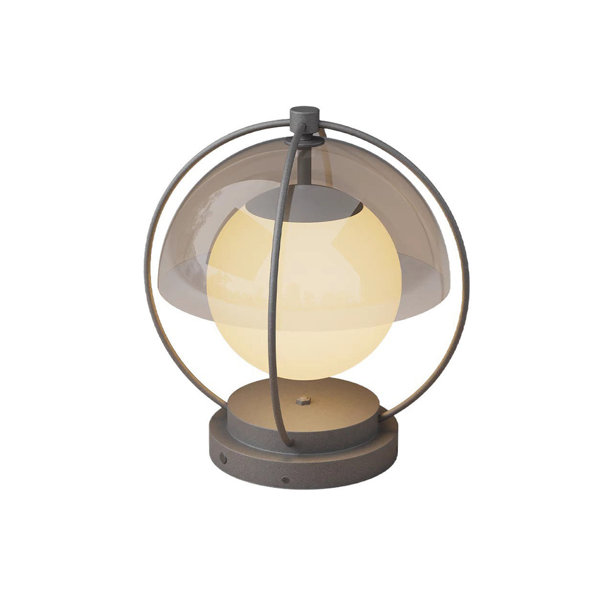 Led pillar lights outdoor isolated on white background with modern spherical outdoor lamp design