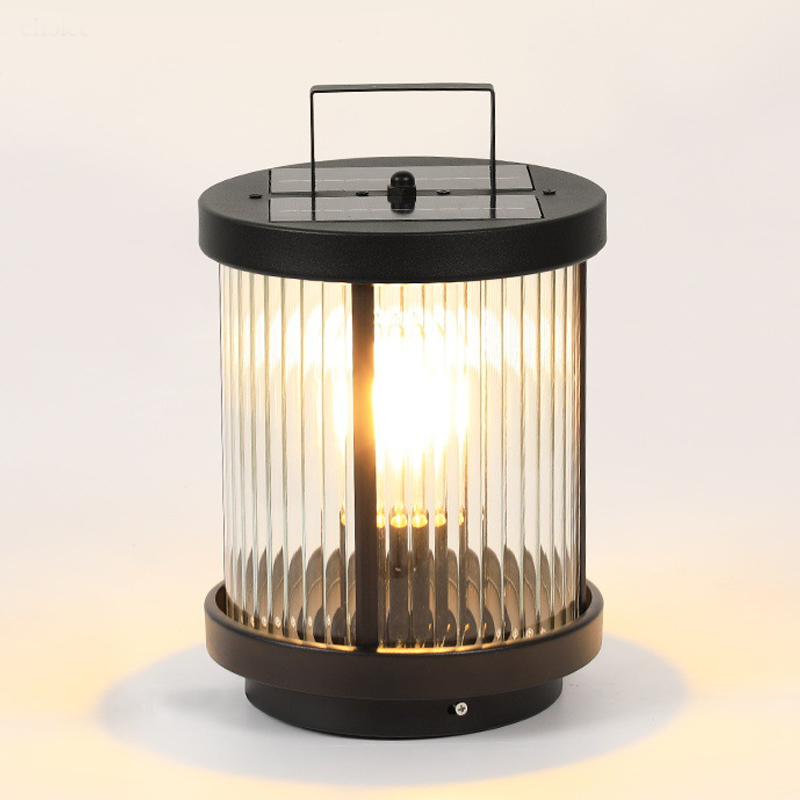 LED solar lanterns outdoor for outdoor use, providing elegant lighting on a grassy lawn with outdoor seating.