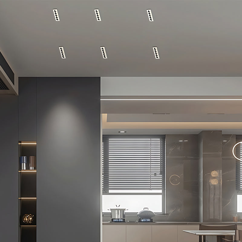 LED spotlights bulbs providing bright illumination in a modern bathroom.