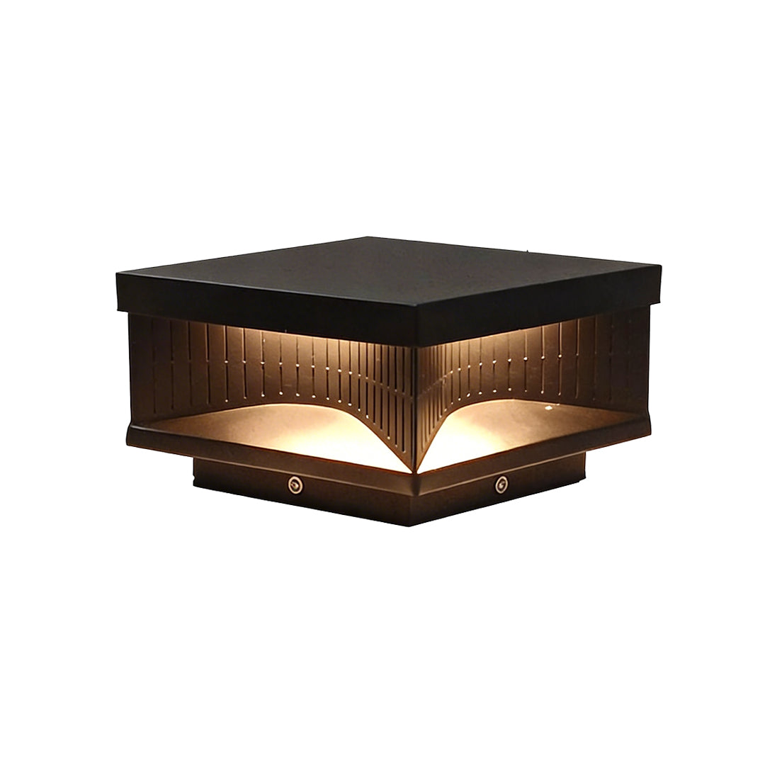 Transform your outdoor space with square outdoor pillar lights stripe decorative LED light, modern design with bright LED colors.