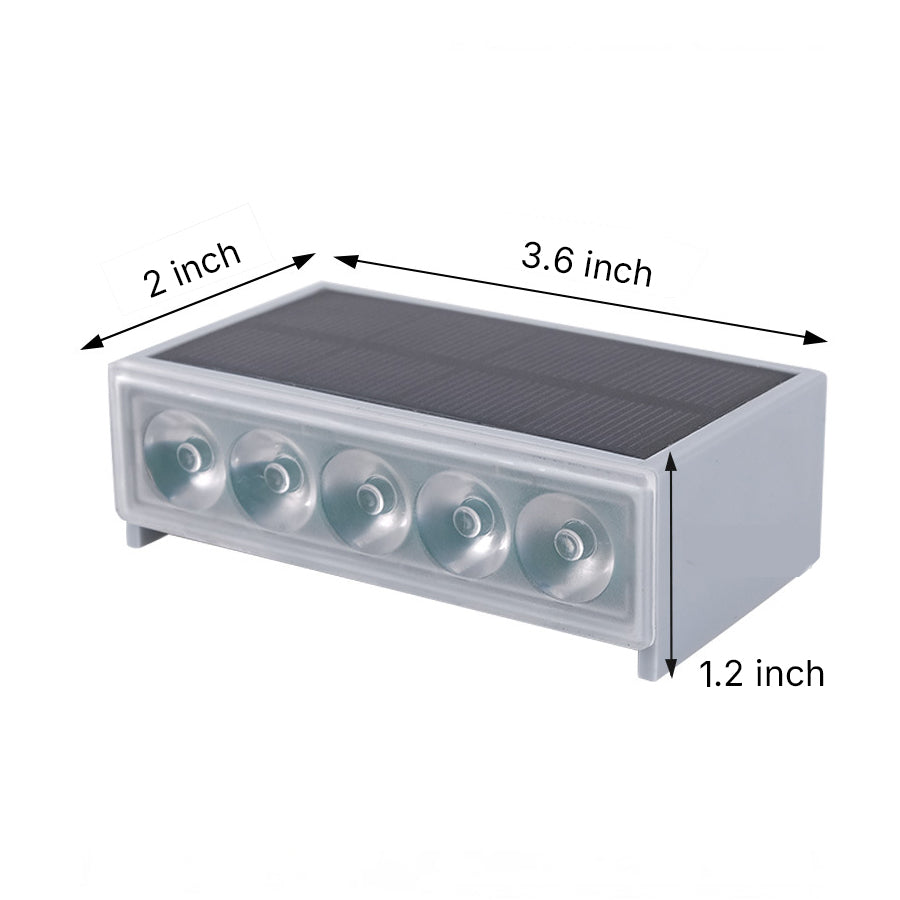 Technical specification drawing showing dimensions and mounting details for LED step light fixture