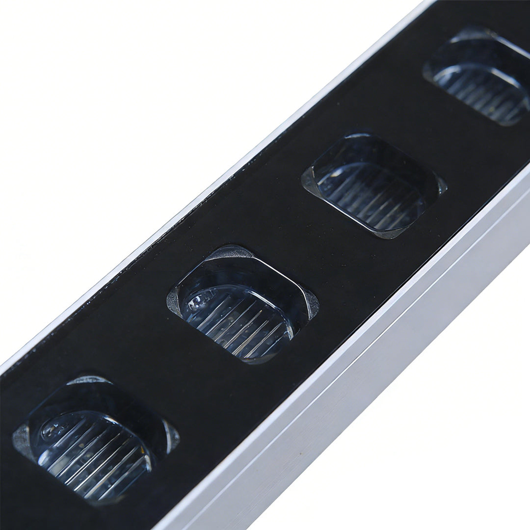 LED strip lights on wall with a close-up of its light bar and mounting.