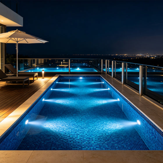Modern swimming pool wall lights