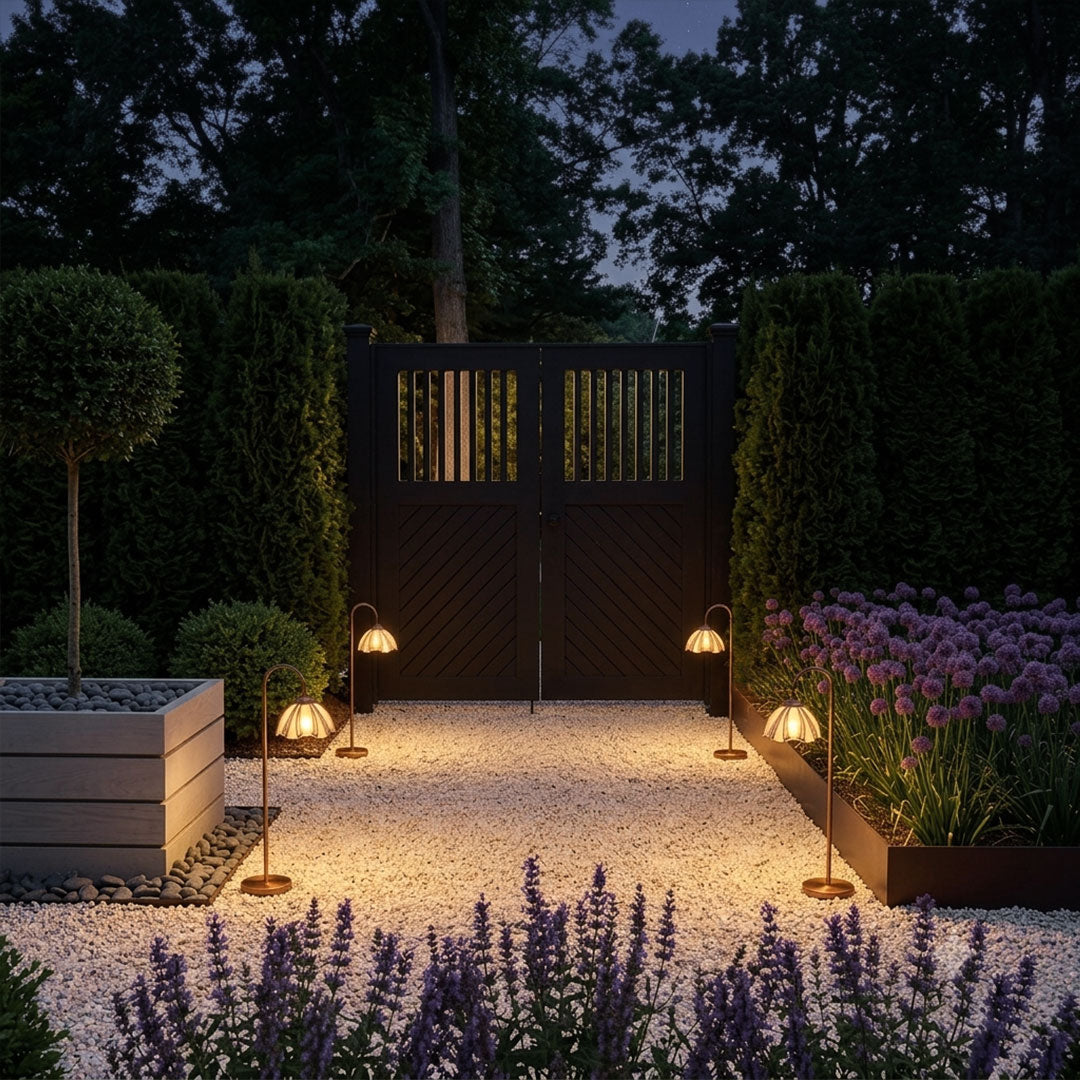Vintage path lights for garden pathways