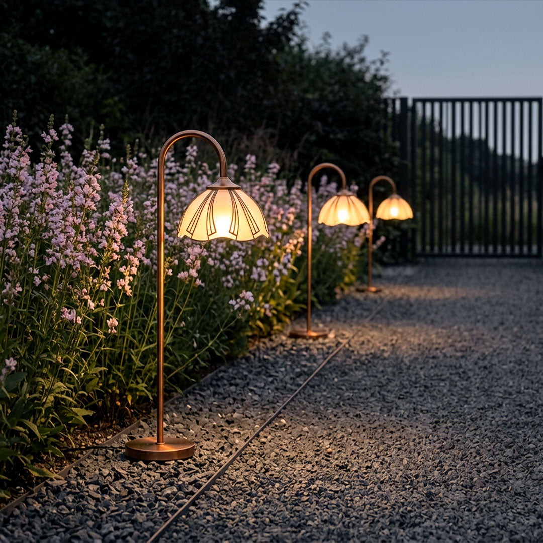 Vintage path lights for garden pathways