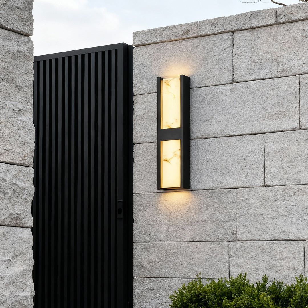 Enhance your home with led wall sconce light fixtures featuring an alabaster stone shade for elegant, soft ambient lighting.