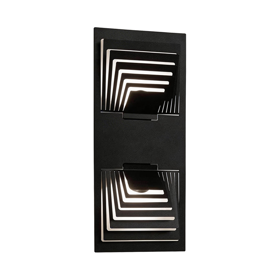 LED wall sconce outdoor double wall mount outdoor light fixture with stacked square design and warm illumination.