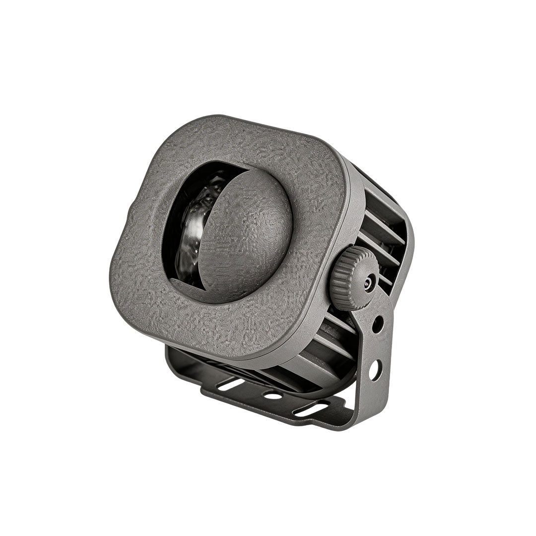 LED wall sconce outdoor exterior spotlights compact fixture with adjustable bracket isolated on white background.