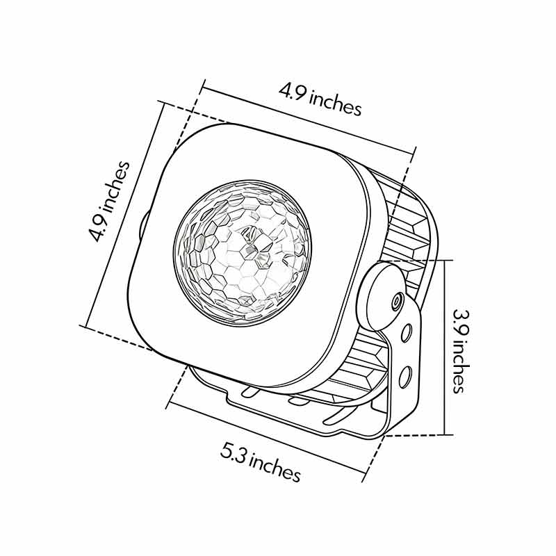 LED wall sconce outdoor exterior spotlights dimension diagram showing width height and depth measurements.
