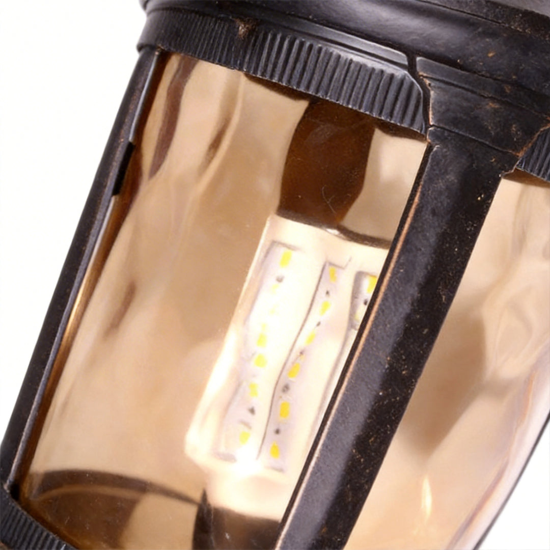 LED wall sconce outdoor lantern wall lights outdoor dimension diagram showing fixture height and width.