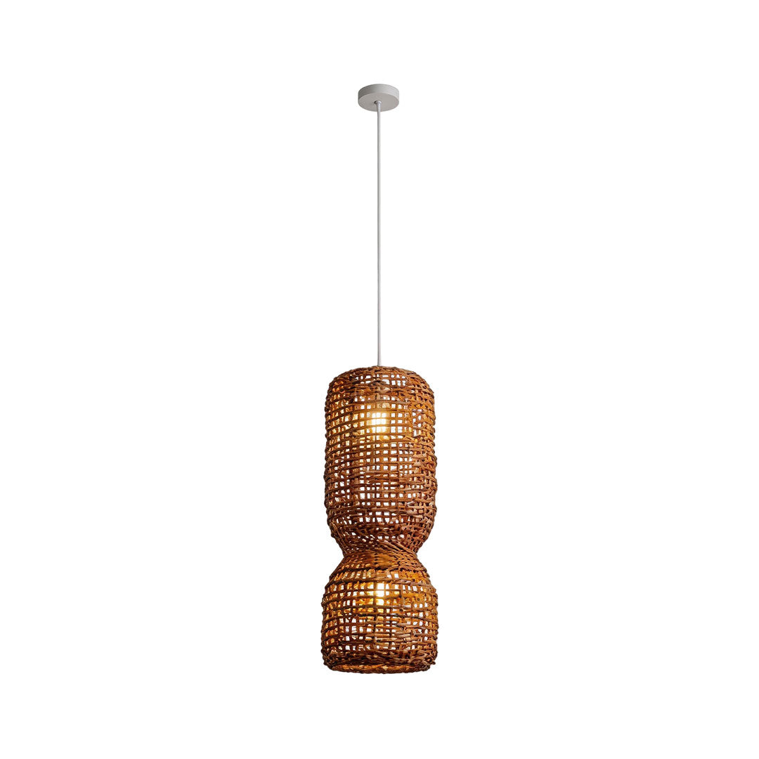 LED wall sconce outdoor large modern pendant light fixtures single woven pendant isolated on white background.