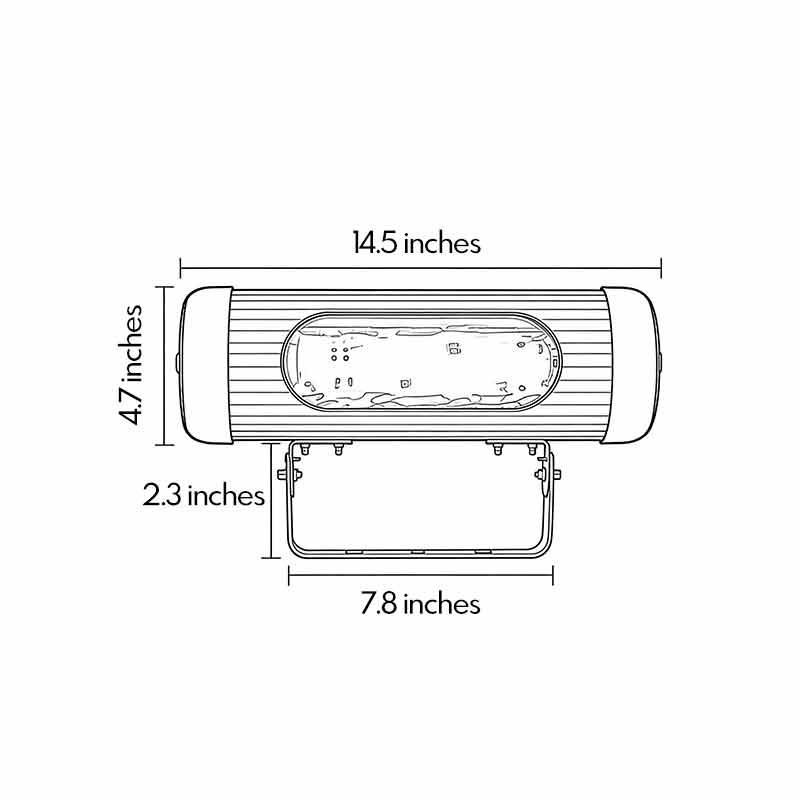 LED wall sconce outdoor outdoor spotlight LED dimension diagram with width height and mounting details.