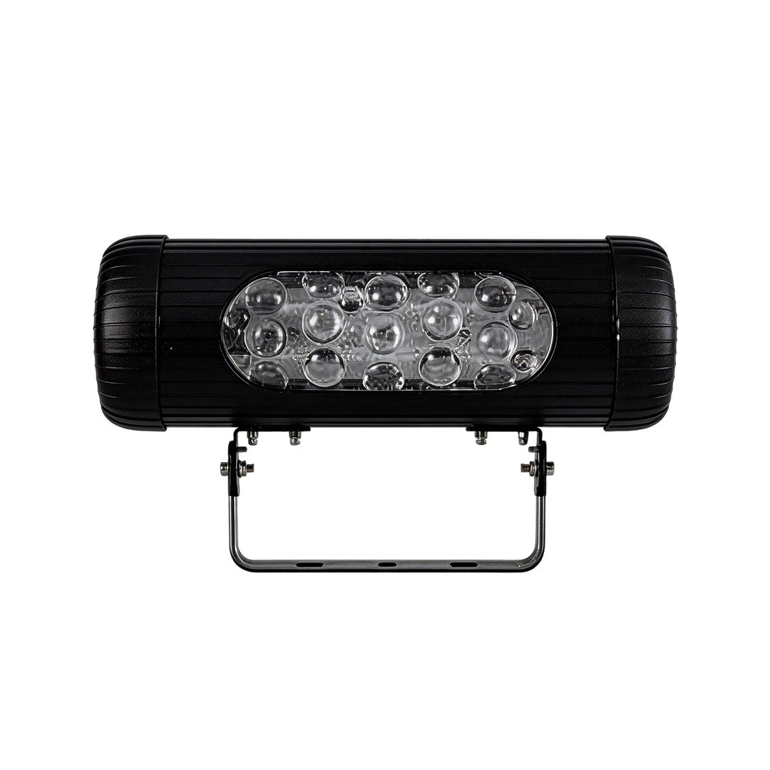 LED wall sconce outdoor outdoor spotlight LED front view showing multi LED lens arrangement for projection.