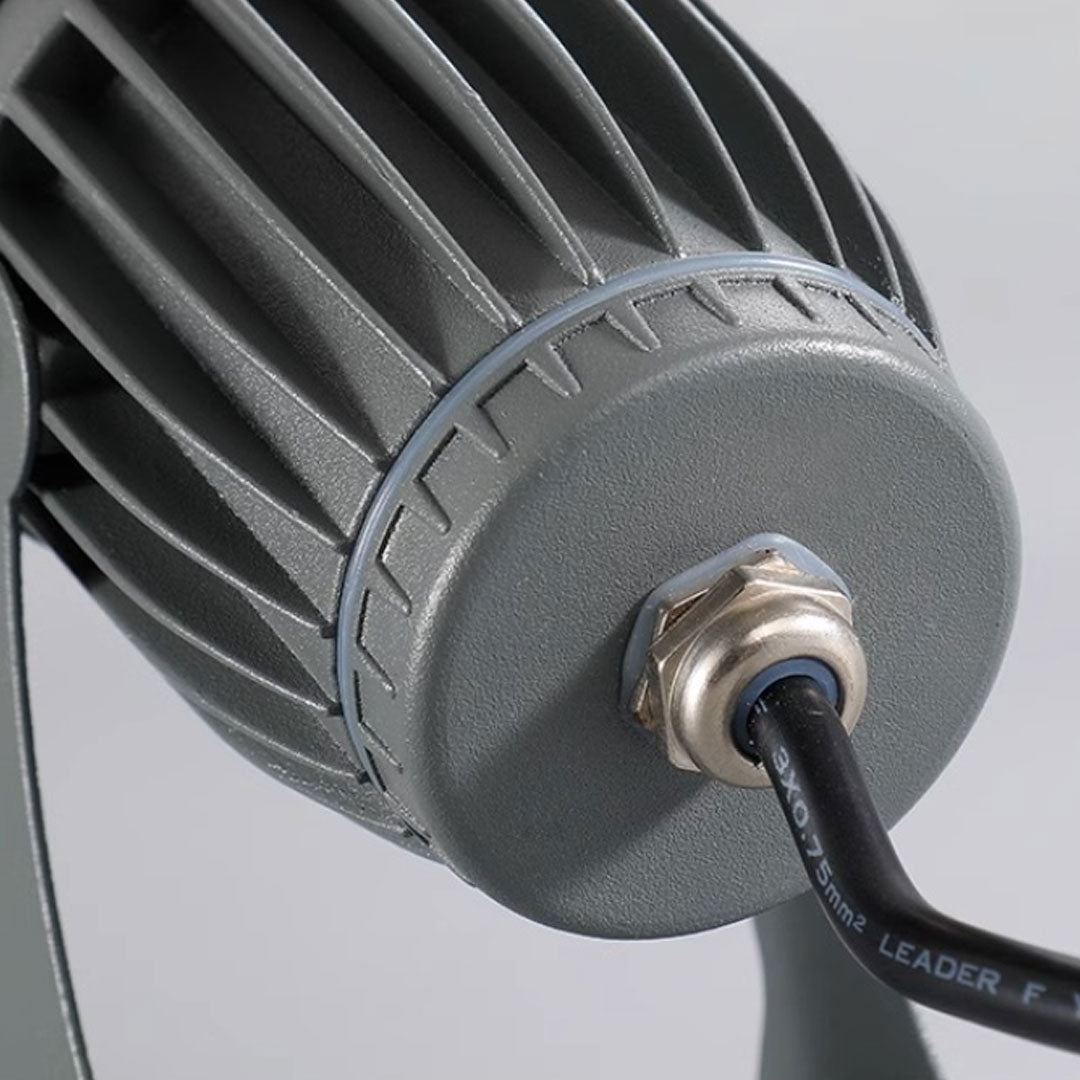 LED wall sconce outdoor outdoor spotlights LED close-up showing heat sink and durable aluminum housing.