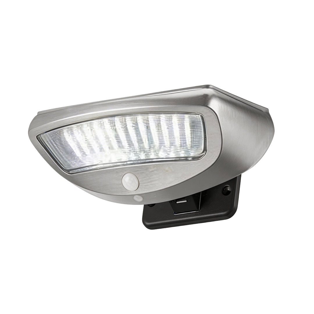 LED wall sconce outdoor outdoor wall mounted solar lights isolated product with compact modern design.