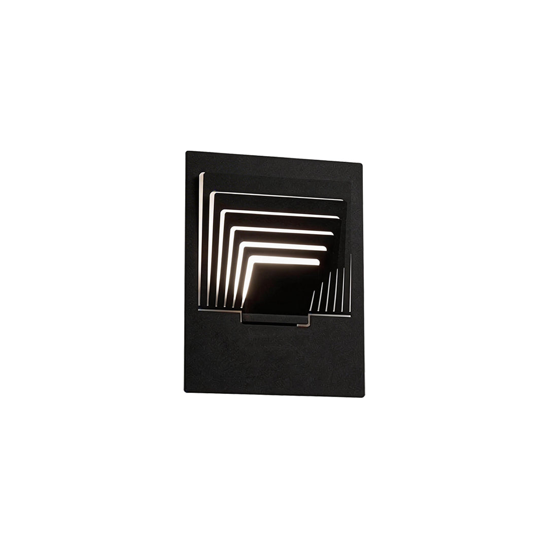 LED wall sconce outdoor single square wall mount outdoor light isolated on white background with layered design.