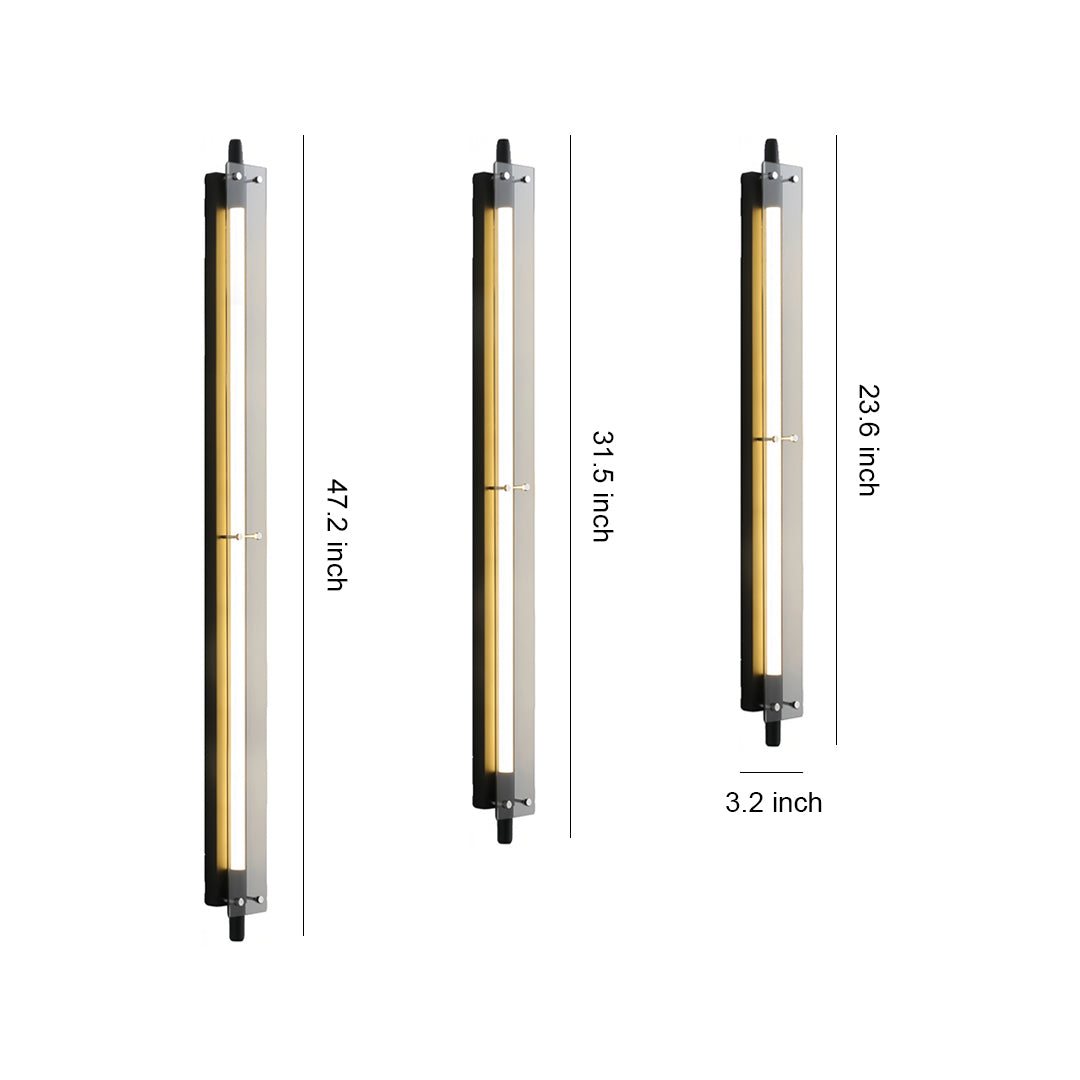 Led wall strip lights size diagram showing multiple length options for modern interior wall lighting.