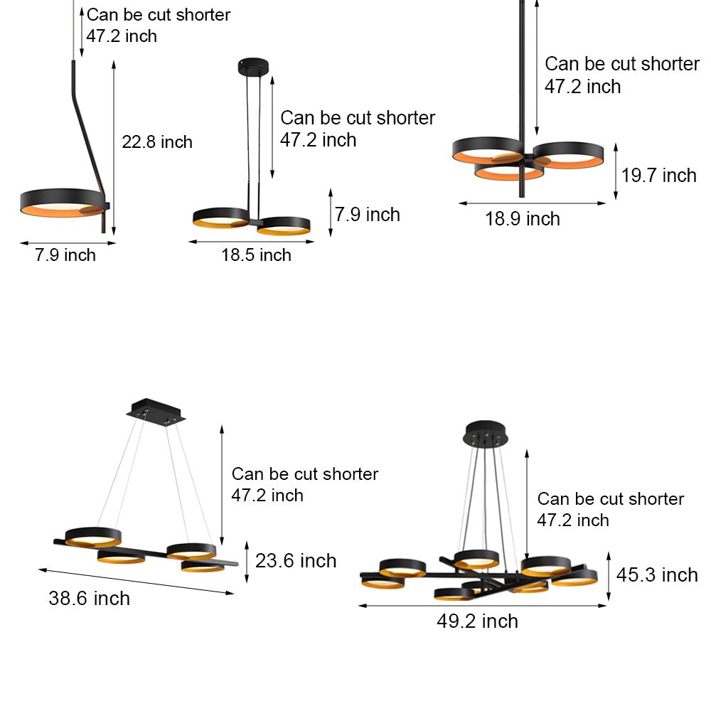 Light Guide Ring 1/2/3/4/9 - Light Chandelier