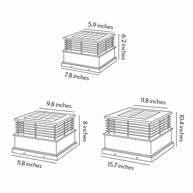 Technical diagram of a light pillar for home showing dimensions and structural details.