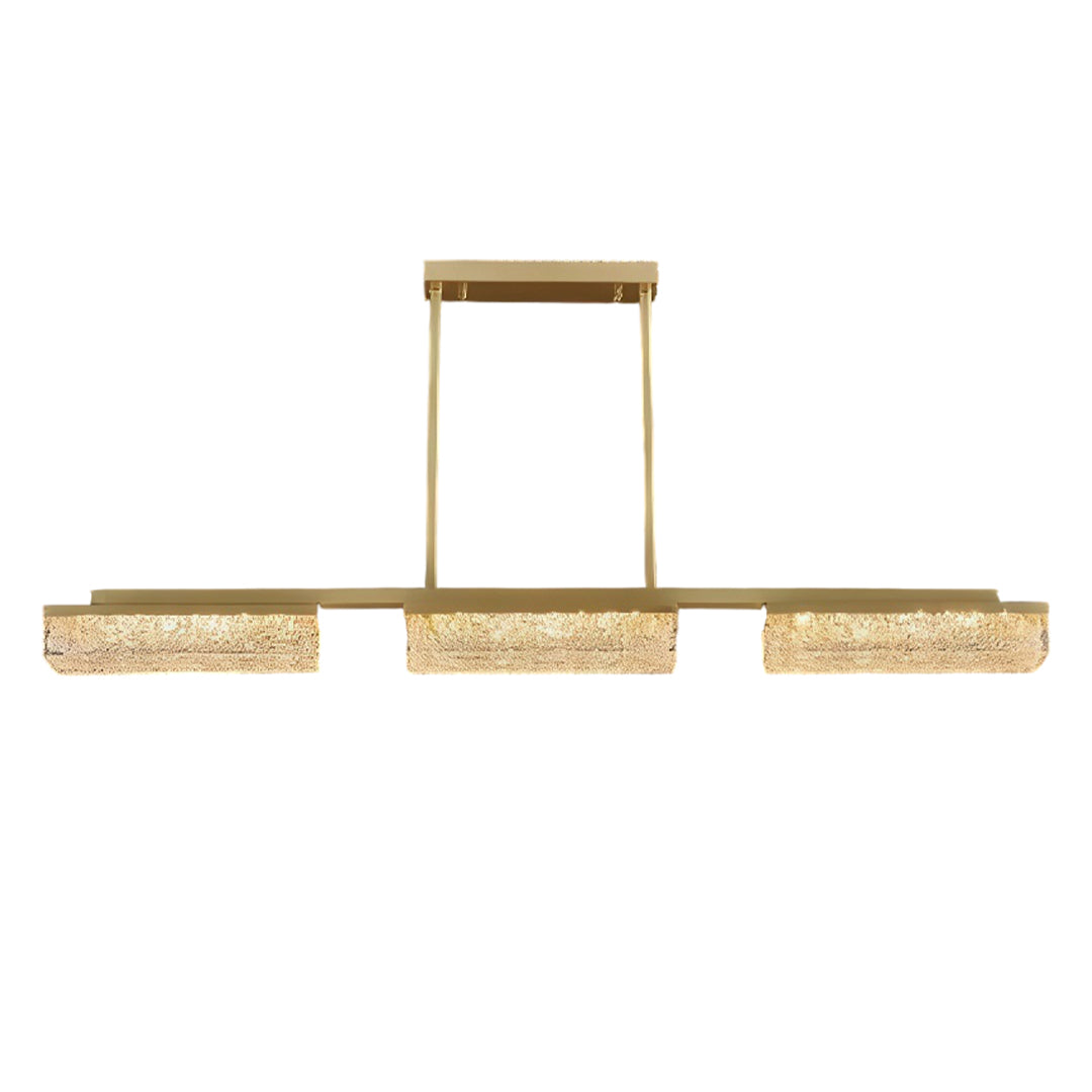 Linear copper pendant lights for kitchen island with elegant brass accents and modern styling