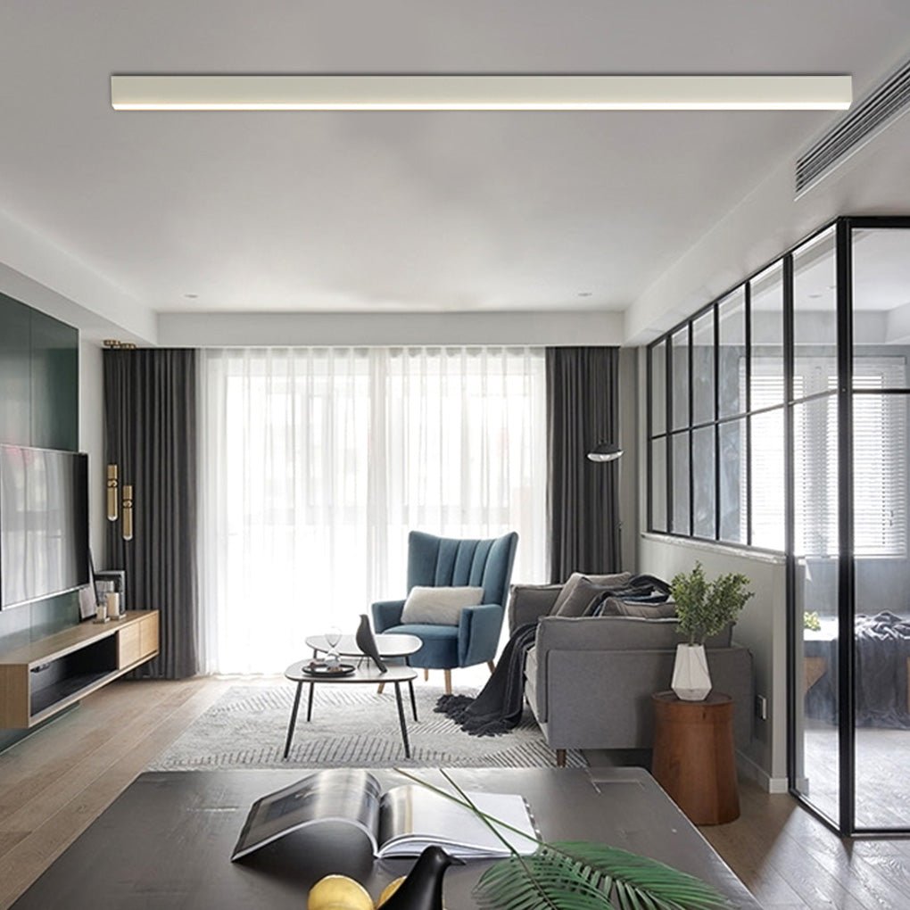 Linear ceiling light modern minimalist bar LED light enhances modern interiors with uniform illumination and minimalist design.
