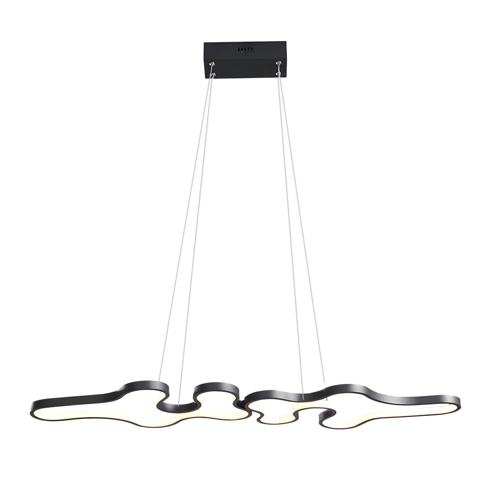 Linear Island Suspended Lighting Fixture: Modern LED Pendant Light for Dining Room