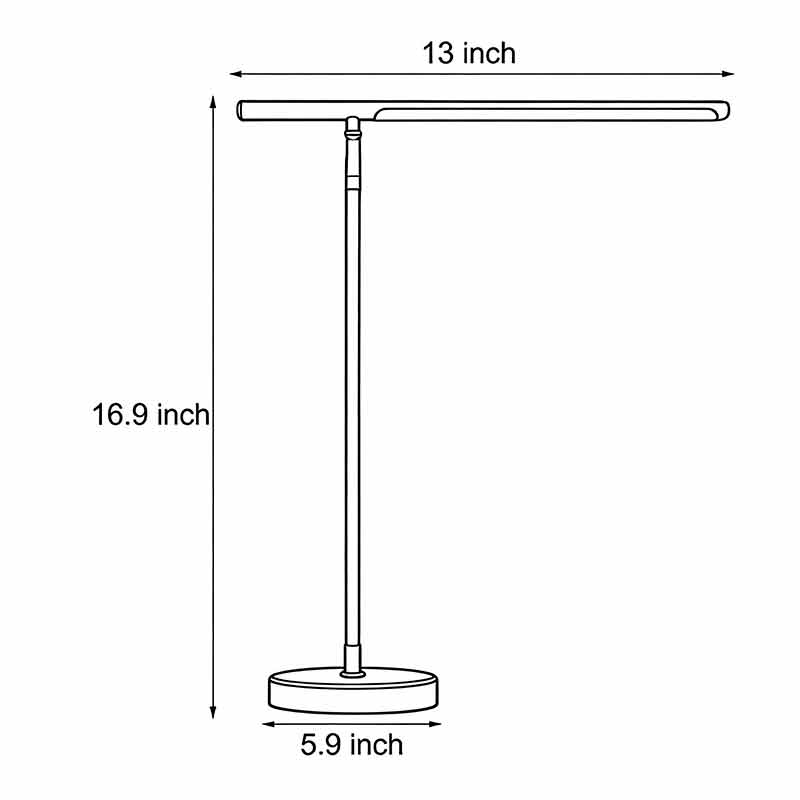 Technical diagram showing dimensions and structure of linear table light models.