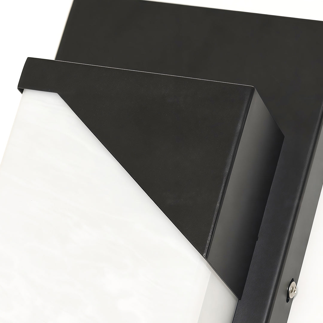 Linear wall light outdoor with geometric black frame adds modern architectural style and durable waterproof performance.