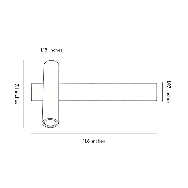 Dimension drawing of linear wall sconces showing measurements for modern indoor wall lighting installation.