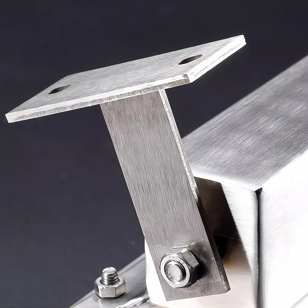 Adjustable mounting bracket for linear wall washer light installation.