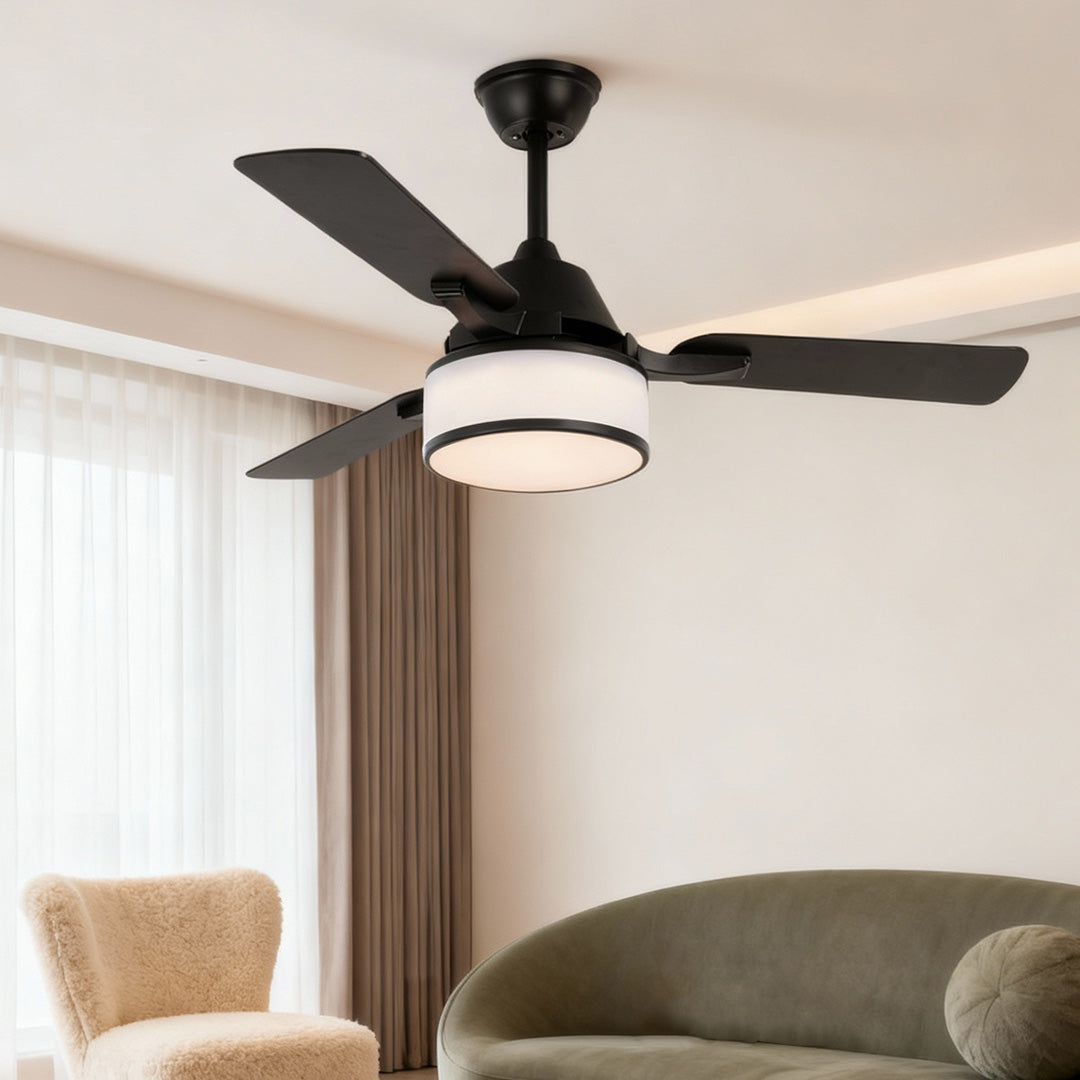 42 to 52 inches ceiling fan with light in a modern living room, elegant and functional indoor fixture