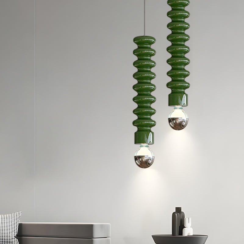 Long Creative Spiral Gourd Metal Semi - Plated Colorful Modern Pendant Lights
