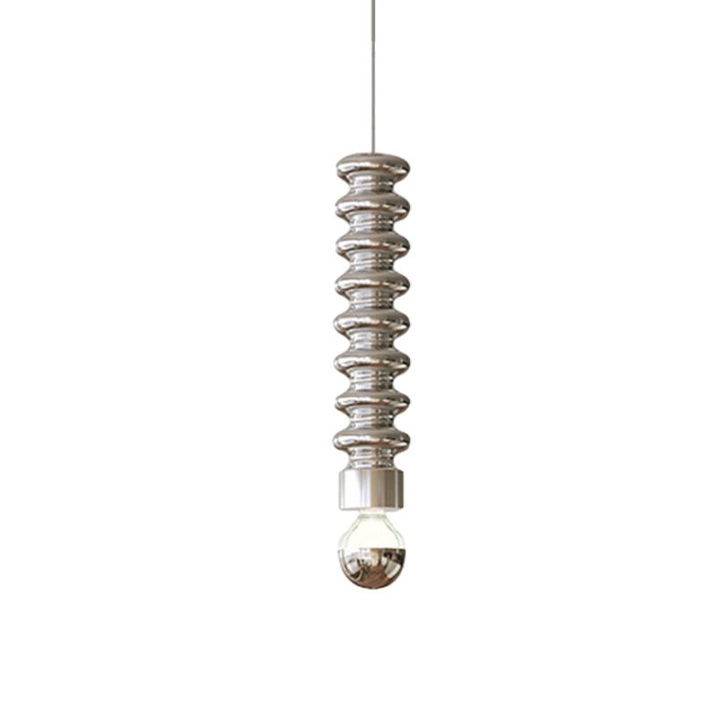 Long Creative Spiral Gourd Metal Semi - Plated Colorful Modern Pendant Lights