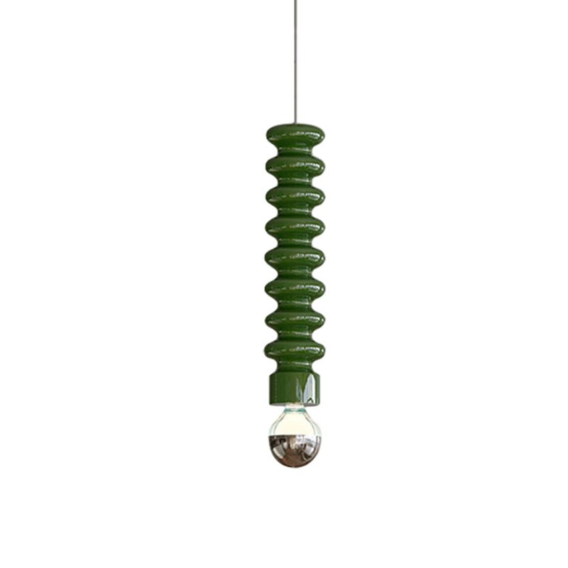 Long Creative Spiral Gourd Metal Semi - Plated Colorful Modern Pendant Lights