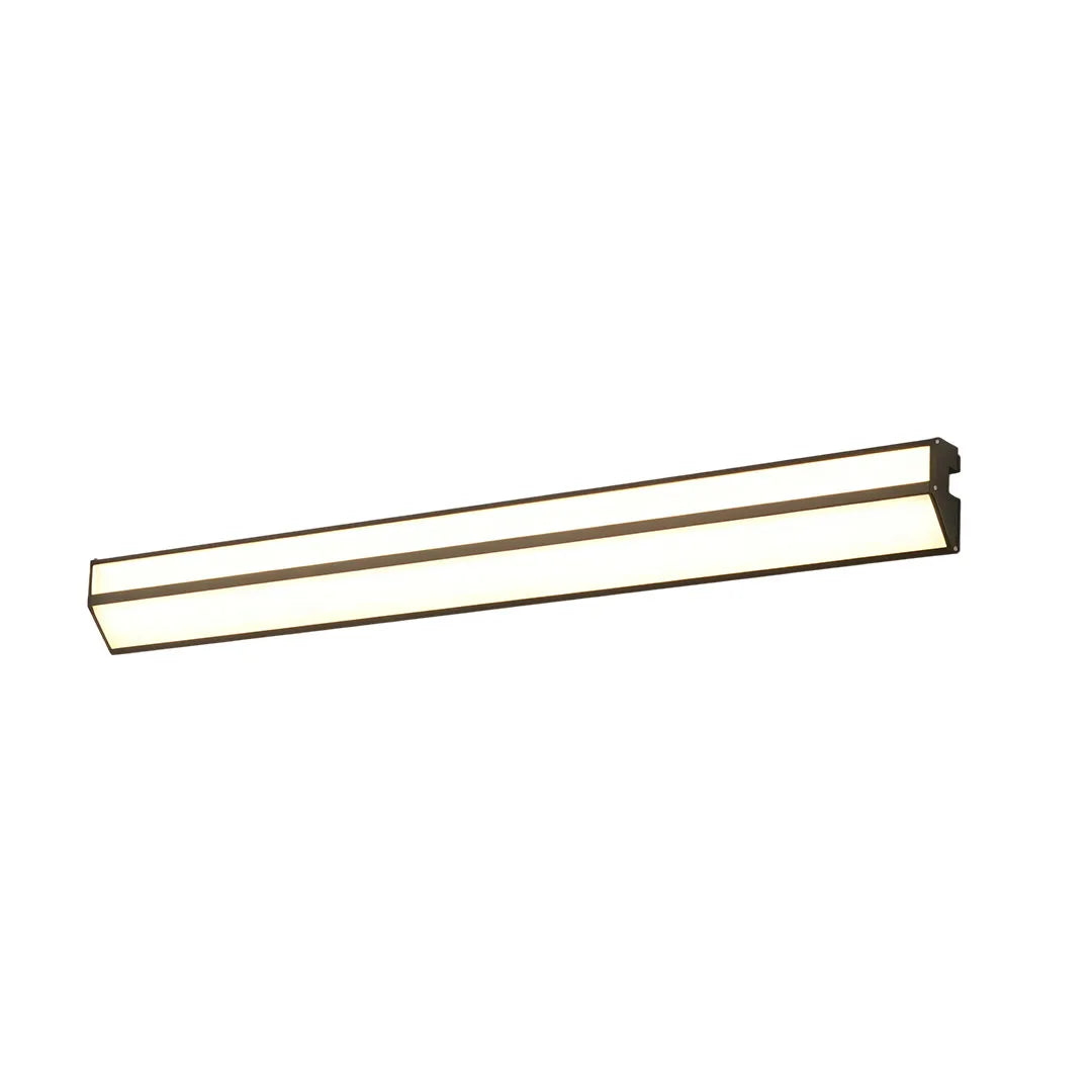 Long LED linear wall sconce shown in a white background product view with a slim horizontal design.