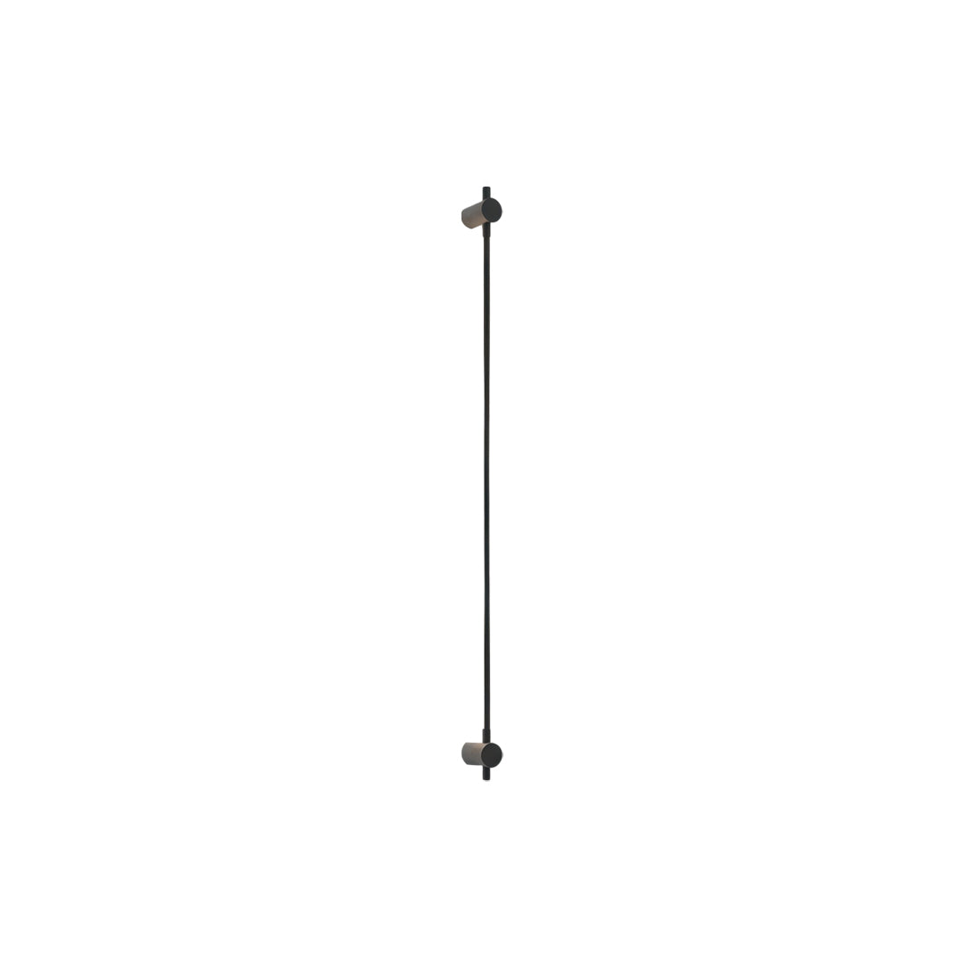 Black long linear wall sconce featuring sleek vertical LED tube and modern mounting hardware.