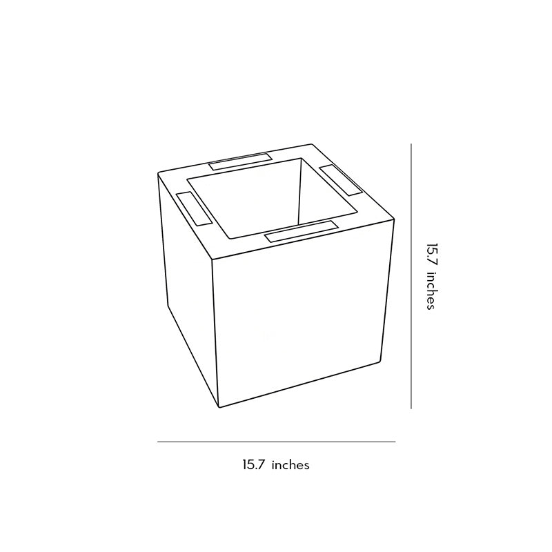 Technical diagram showing dimensions and structure of luminous flower pots models.