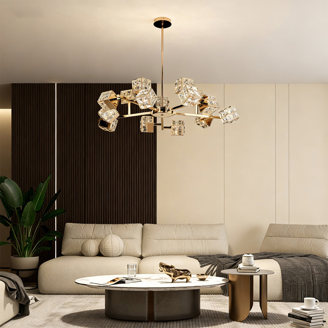 Luxurious luxury chandeliers crystal with glass shade chandelier styling providing ambient illumination in sophisticated living space.