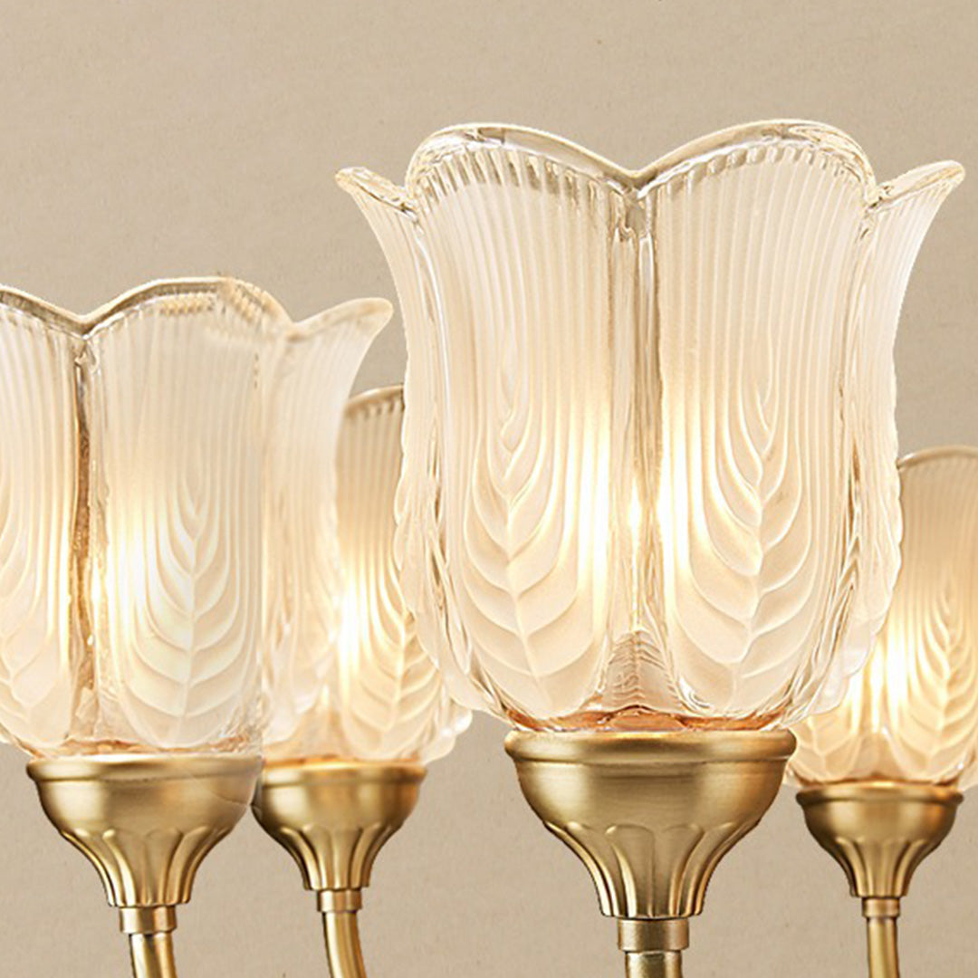 Luxury brass wall light collection displaying various styles with frosted glass shades