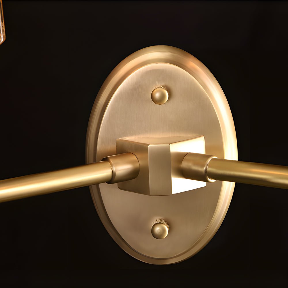 Luxury Copper Armed Crystal Wall Light Modern 1/2 - Light Sconce