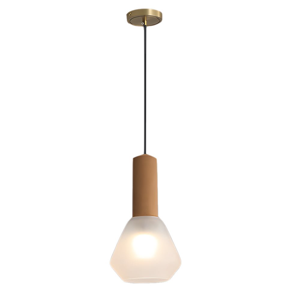 Luxury Copper Glass Jar 1 - Light Wood Pendant Light Ceiling Hang Fixture Cork Diamond Glass Suspended lights