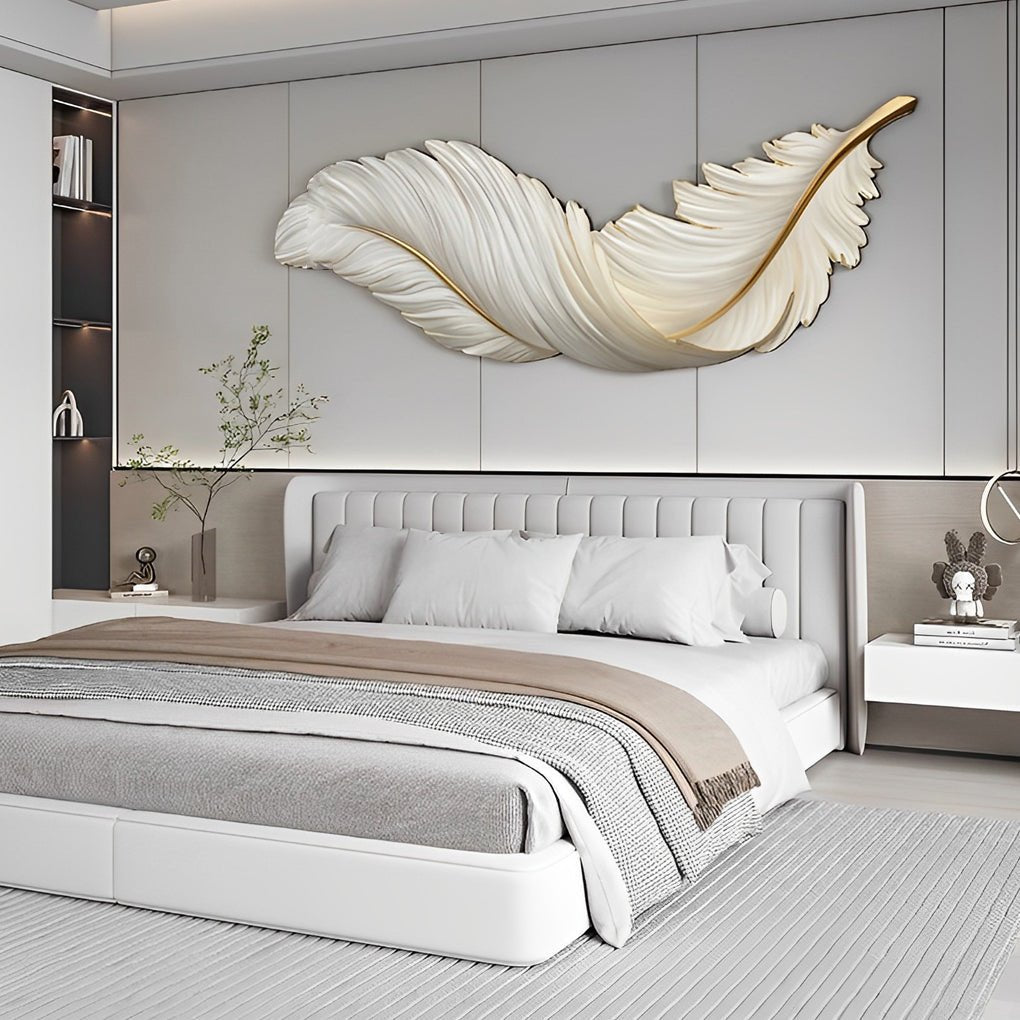 Luxury Creative Feathers USB DC5V Remote Control LED Modern Wall Lights