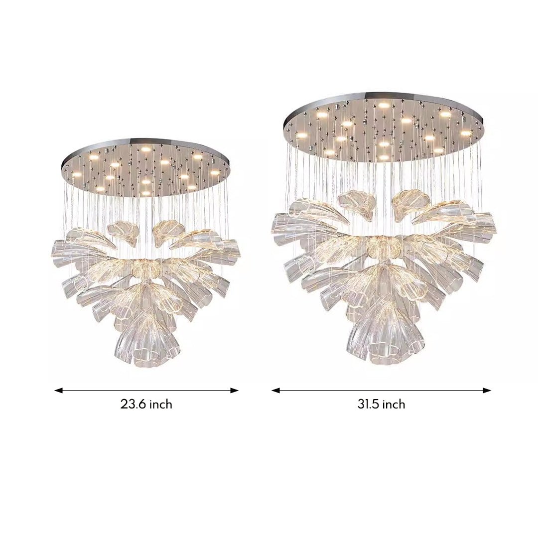 Luxury Flowers Handcrafted Art Glass 3 Step Dimming Modern Chandelier