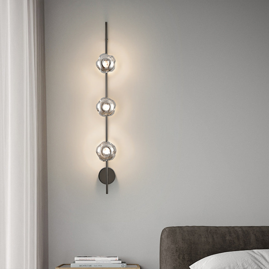 Luxury indoor wall mounted lights featuring mixed metal finishes in contemporary bedroom