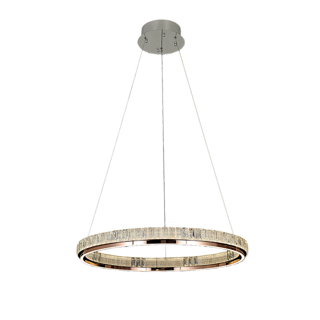 Luxury modern chandelier installed in a sophisticated living room with dark walls, providing warm illumination.