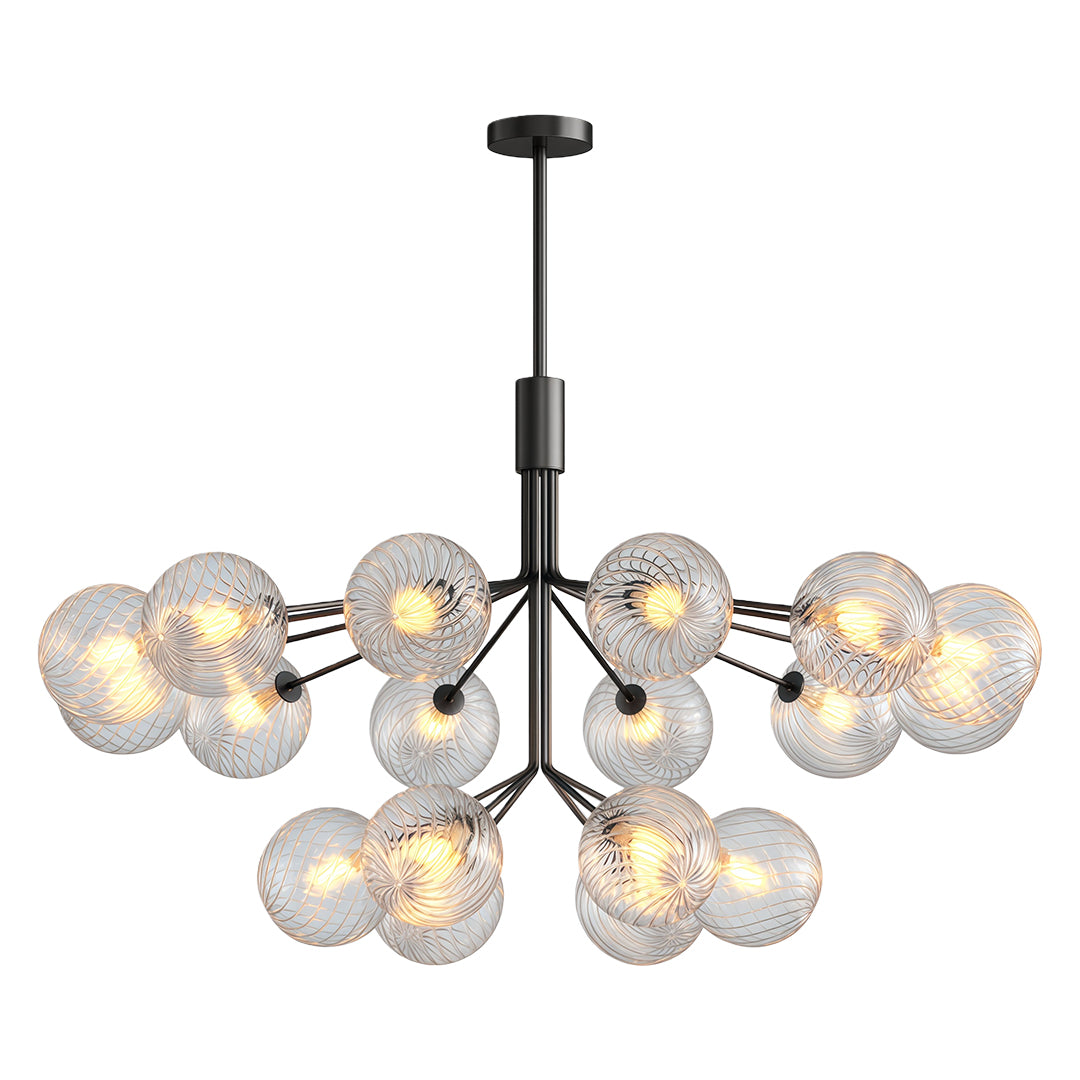 Luxury modern chandeliers with a gold frame, displayed against a white background for clarity.