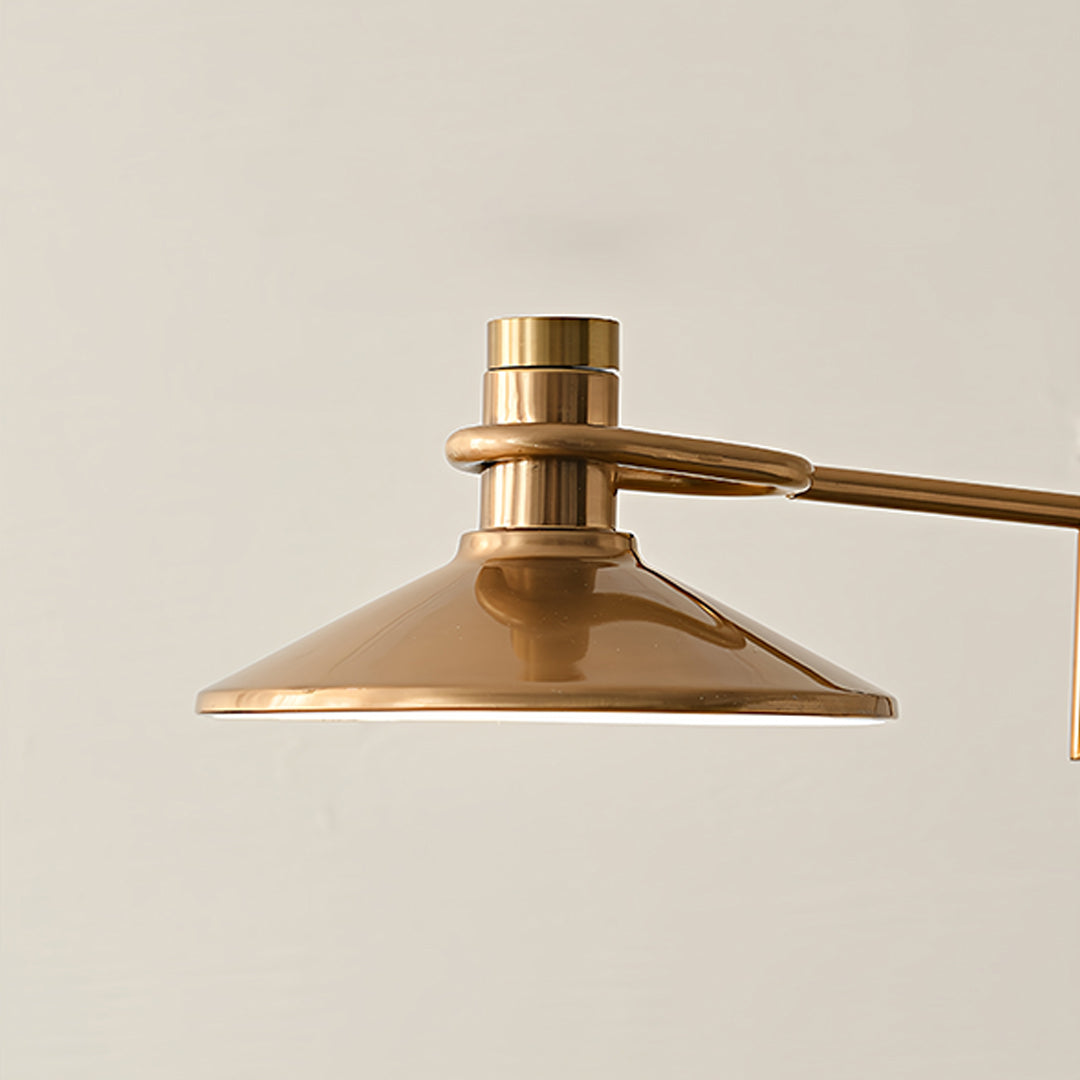 Luxury vintage gold floor lamp with wide brass shade offering sophisticated lighting for upscale interior spaces