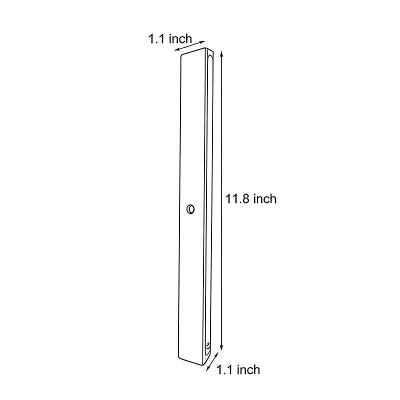 Line drawing of magnetic motion sensor light dimensions, providing installation specifications.