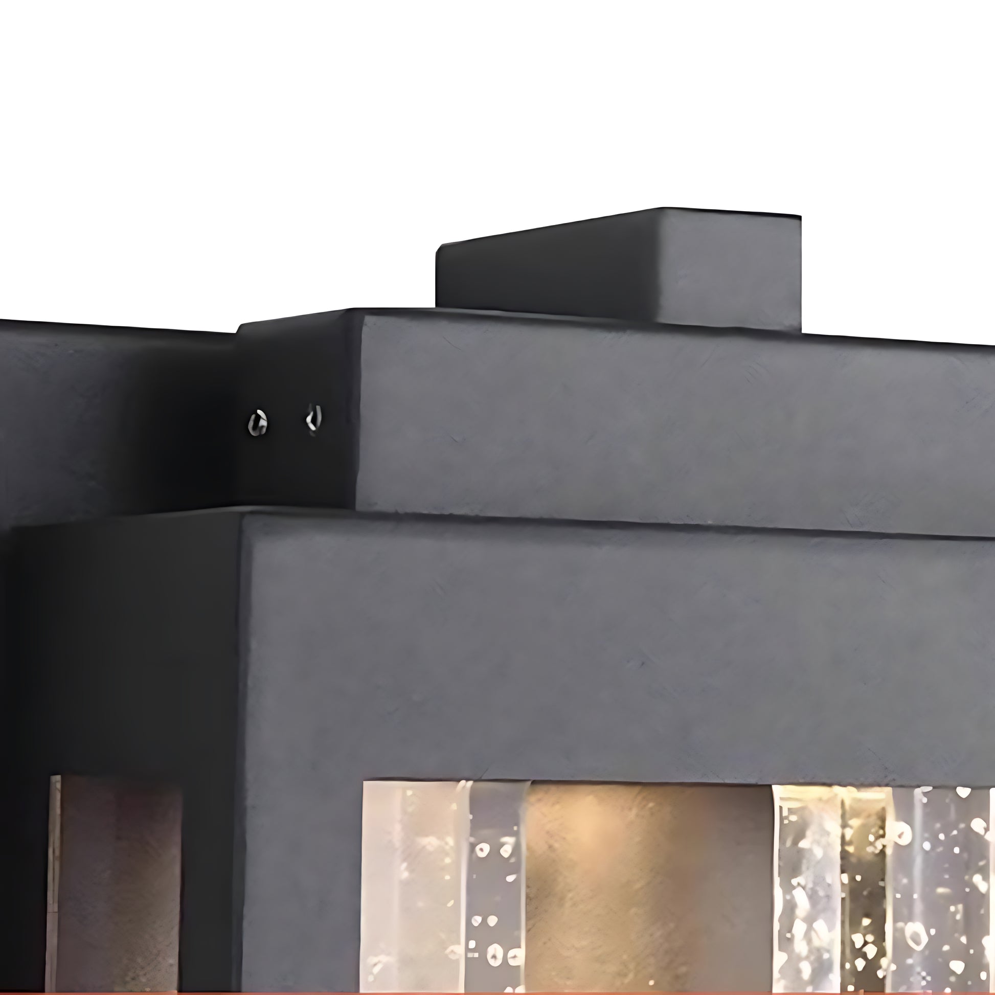 Pair of matching wall sconces flanking residential entrance with evening illumination